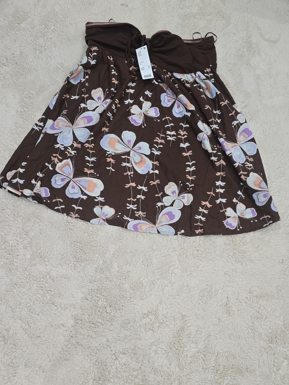 Kimchi Blue Brown Butterfly Print Circle Skirt